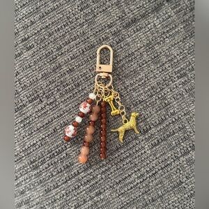 Golden Retriever Dog Beaded Bag Charm Keychain for Pet Lovers